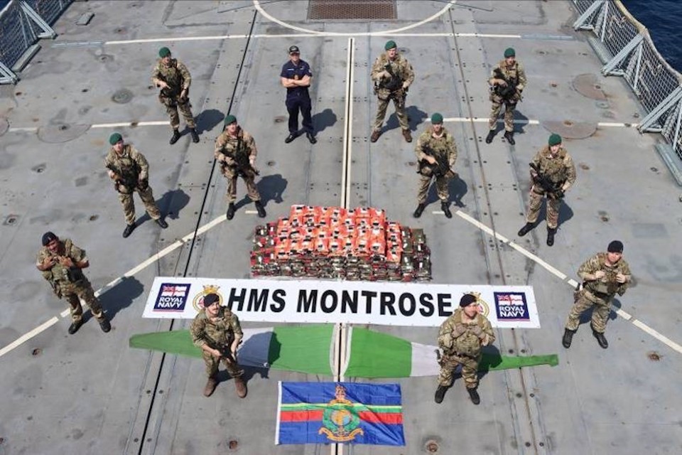 Royal Navy seizes over 450kg in the largest methamphetamine drug bust in the Middle East