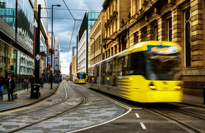 Tram on a street