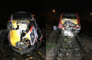 Photograph of the class 800 train (left) and HST set (right) involved in the accident (images courtesy of Network Rail)