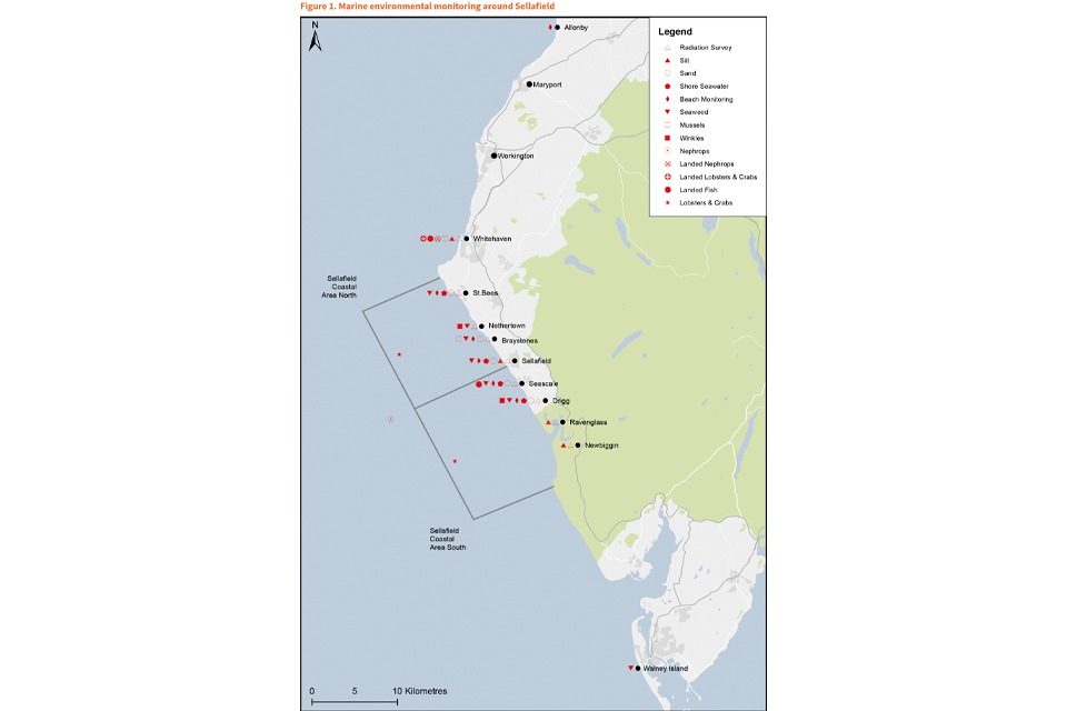 Figure 1. Marine environmental monitoring around Sellafield