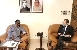 The British High Commissioner to Bangladesh, Robert Chatterton Dickson, met with the Honourable Commerce Minister, Mr Tipu Munshi.