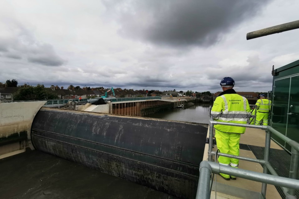 Boston Barrier flood gate fully operational