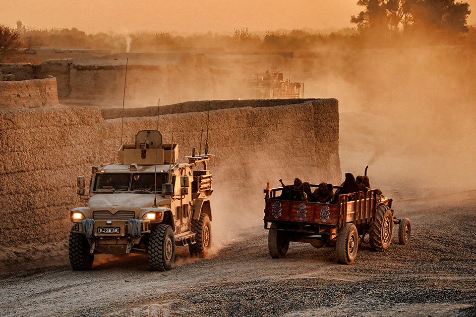 Picture shows a Huskey armoured vehicle in Hellmand, Afghanistan
