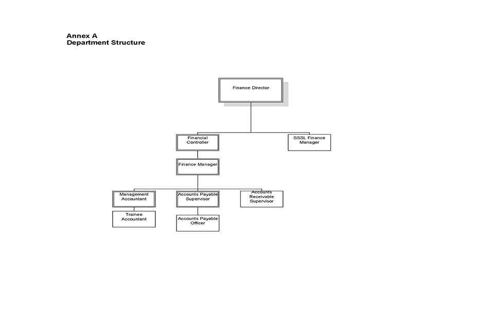 Picture shows the DECA Finance Department organisational structure