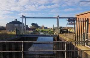 The land drainage outfall which is currently being worked on.