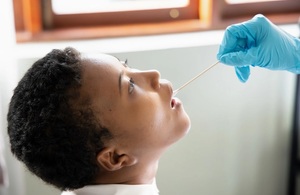 Boy having coronavirus test