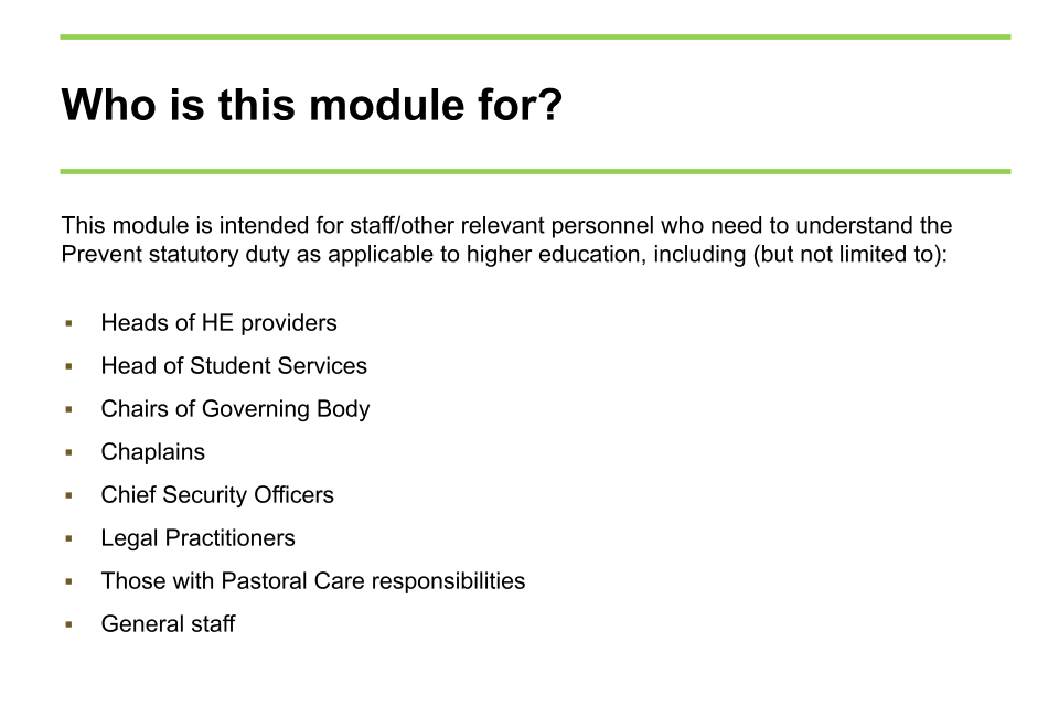 Image of slide 1: who is this module for?