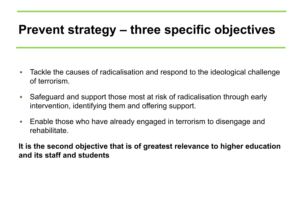 Image of slide 4: Prevent strategy - 3 specific objectives
