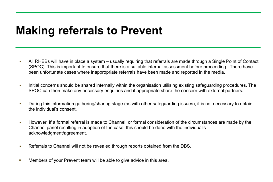 Image of slide 33: Making referrals to Prevent