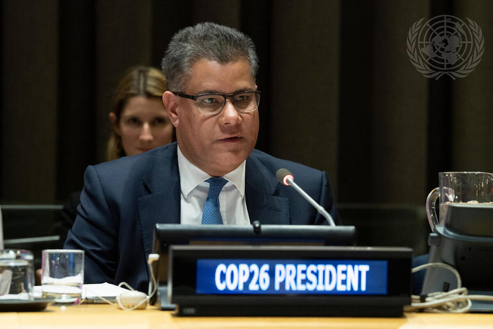 COP26 President Designate Alok Sharma at UNHQ 2020 (UN Photo)