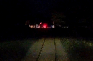 Forward facing CCTV image from the train as it approached the crossing (courtesy of Greater Anglia)