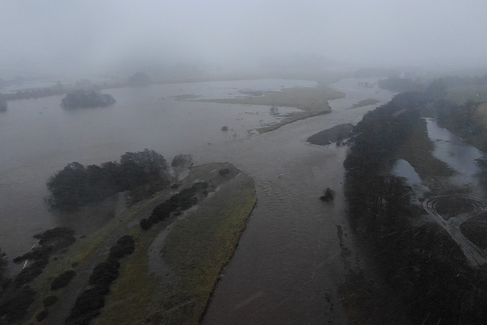 Northumberland river overtops bank during heavy rain