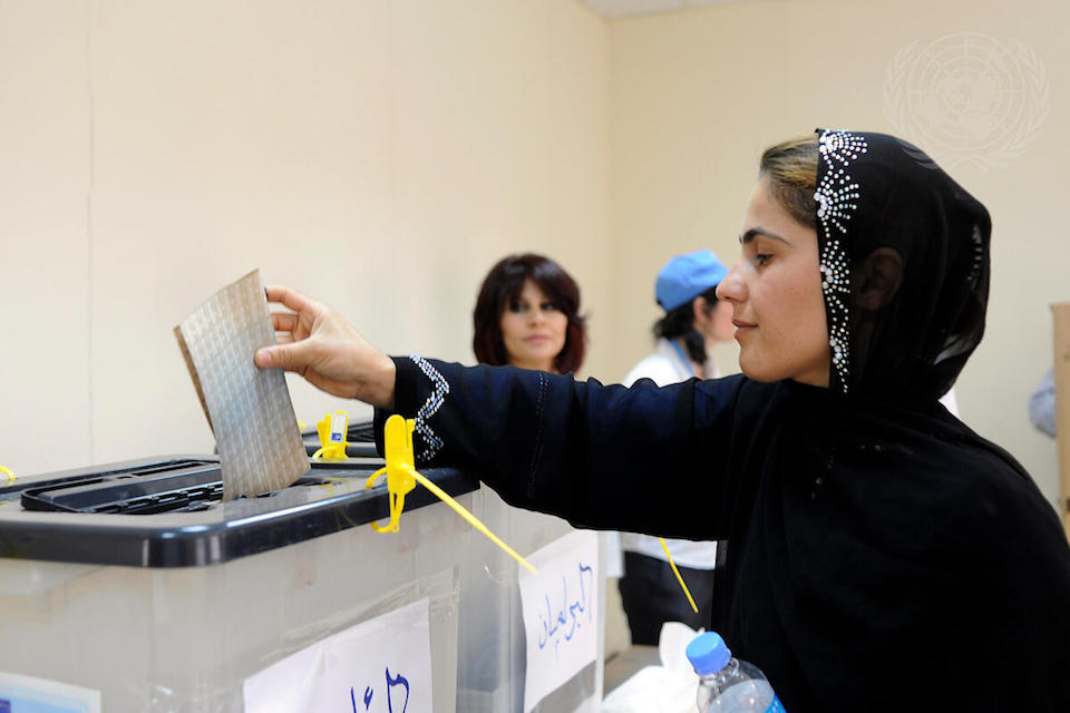 Voter polling station in Erbil (UN Photo)