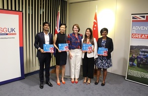 British High Commissioner to Singapore Kara Owen with recipients of the 2019/2020 Chevening Awards during a presentation ceremony.
