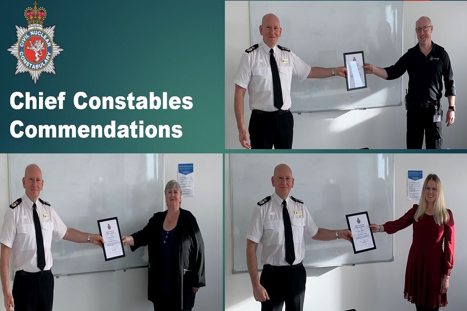 Sellafield employees commended by Chief Constable