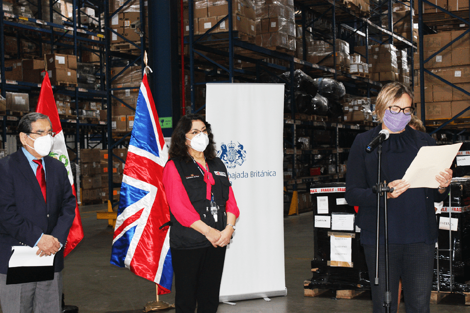 UK donates equipment to Peru to fight the COVID 19 pandemic.