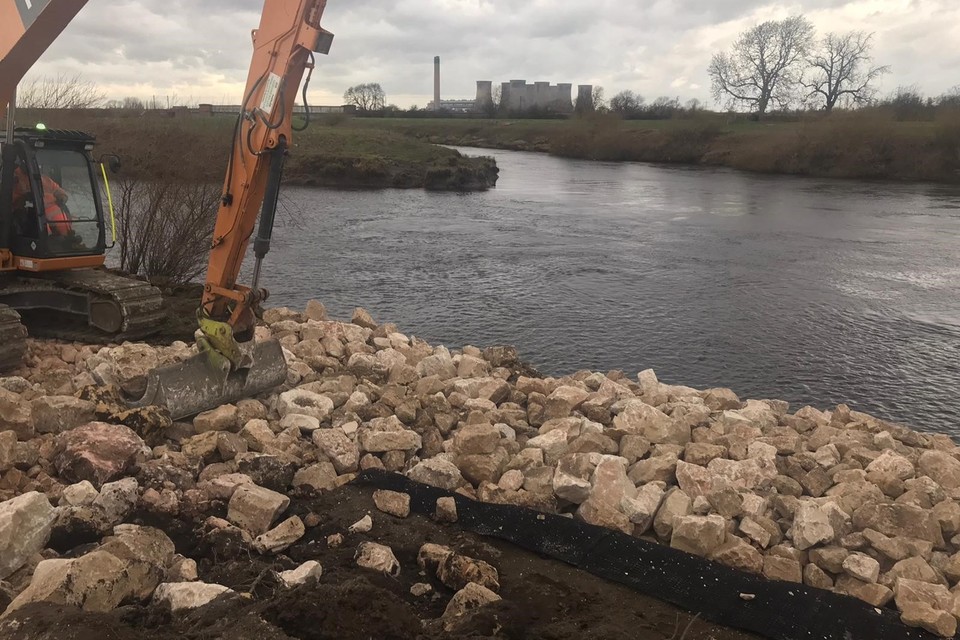 One year on from Storm Ciara: Progress to flood embankment repairs on the Lower River Aire