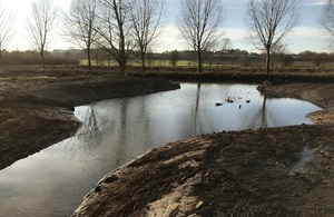 One of the five backwaters constructed as part of the project.