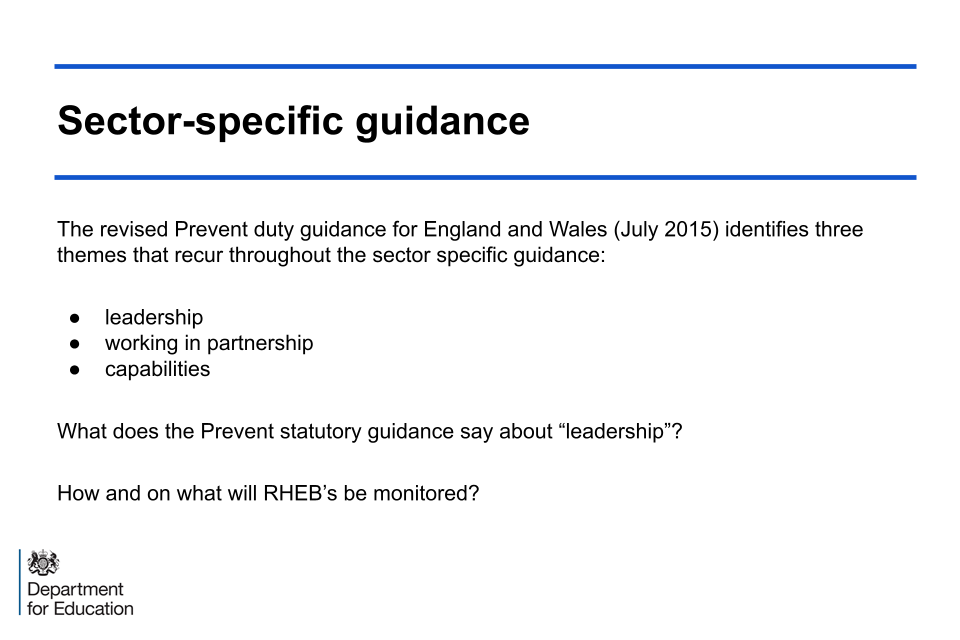 Image of slide 2: Sector-specific guidance