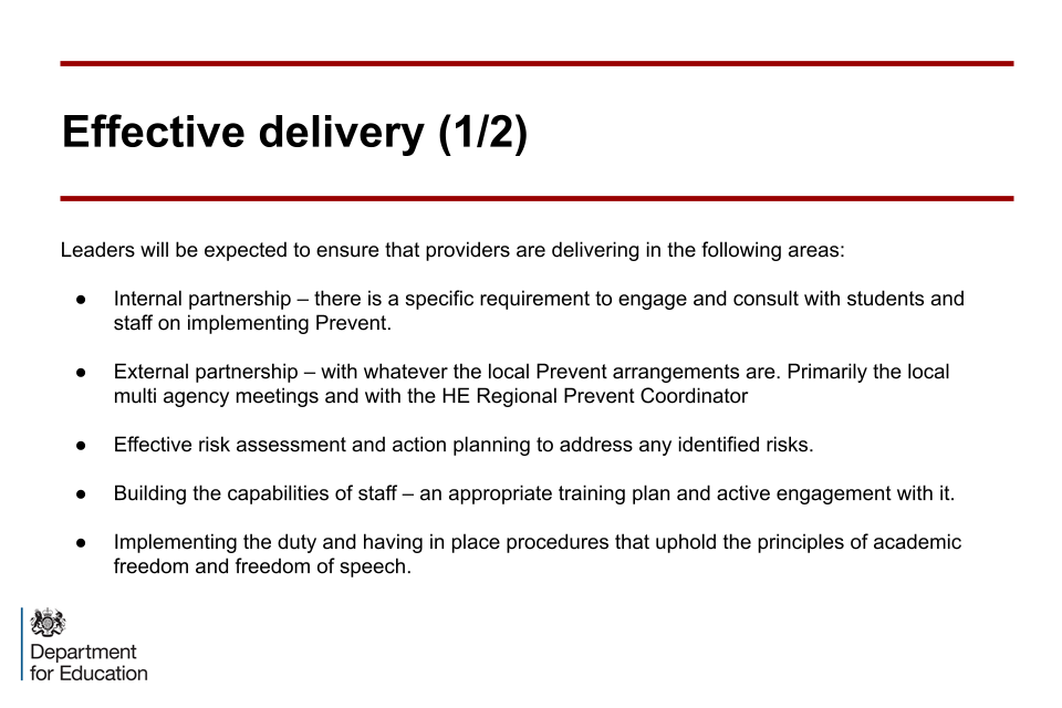 Image of slide 6: Effective delivery (1 of 2)