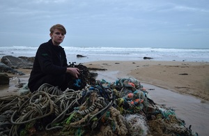 Plastic pollution on the beach