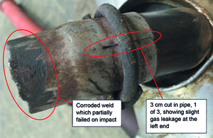 G-KDEY Partially fractured tail pipe attached to the silencer