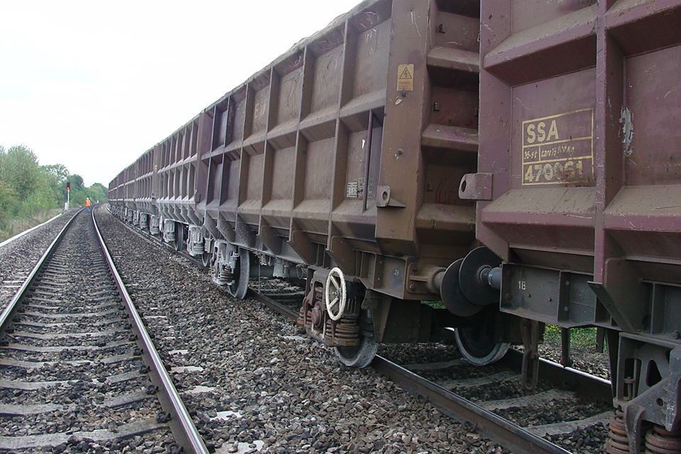 Wagons following derailment at Hatherley.