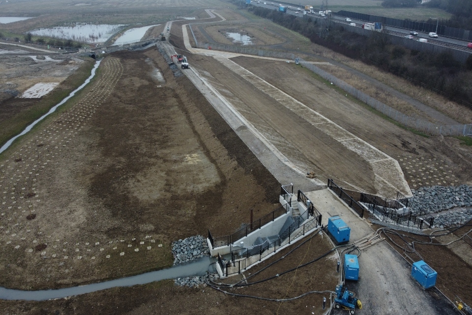 Houghton Brook Flood Storage Area in Luton now completed