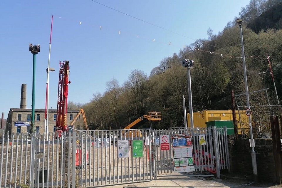 Hebden Bridge flood warning siren test