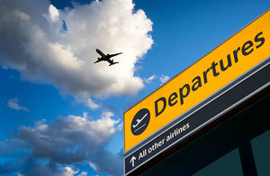 Airport departure sign.