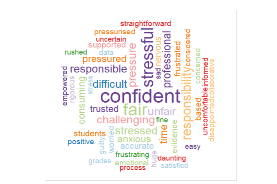 Word cloud showing responses to the question described in the caption for Figure 46 and the text that follows it.