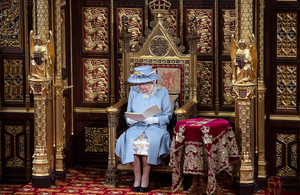 The Queen delivering her 2021 speech