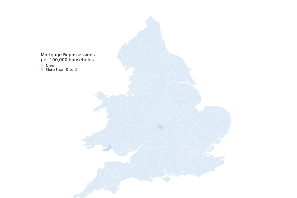 Figure 7: Mortgage repossessions per 100,000 households, January to March 2021 (Source: map.csv; see supporting guide)