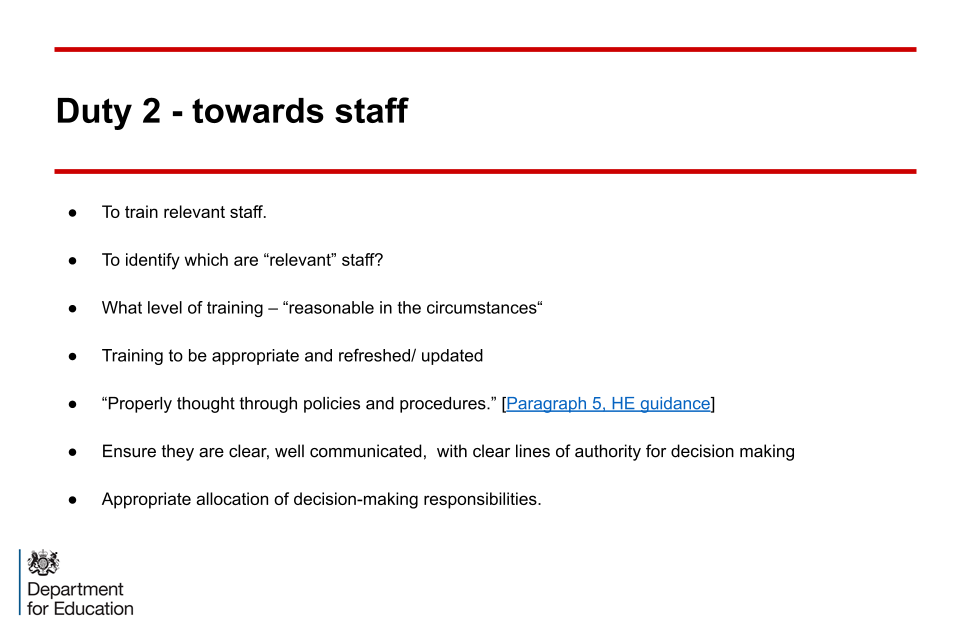 An image of slide 15: duty 2 - towards staff