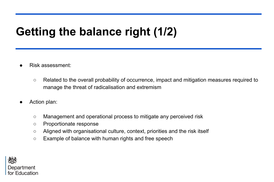 An image of slide 6: getting the balance right, slide 1 of 2