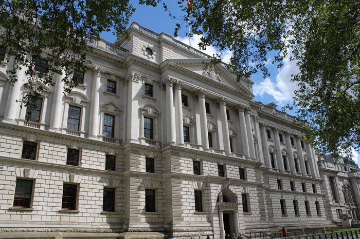 A view of the Treasury offices at 1 Horseguards Road.
