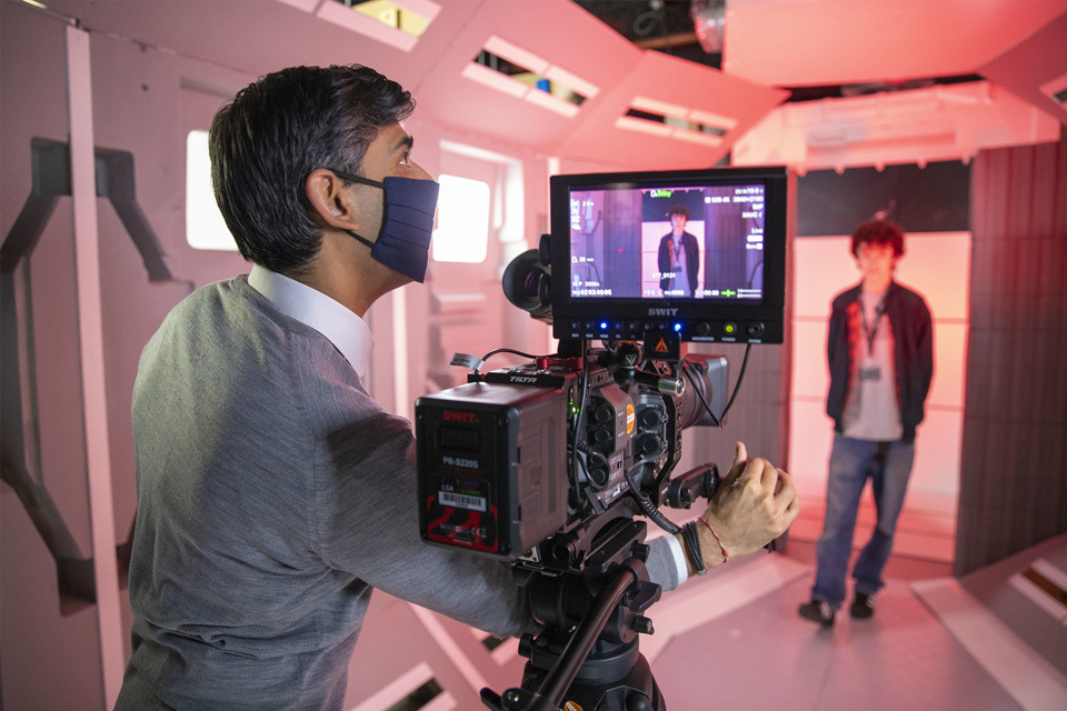 Chancellor visits film & tv academy as over 40,000 jobs in the sector supported by government scheme