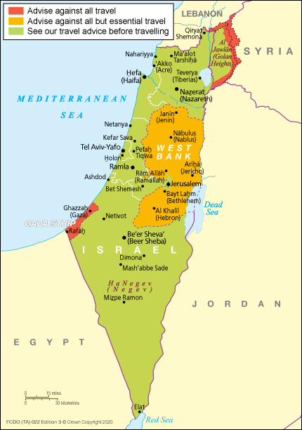 palestine travel advice uk