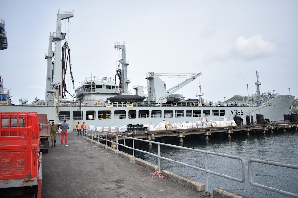 Royal Navy delivers 75 tonnes of aid to Caribbean island