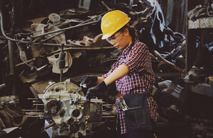 Young woman on her further education placement