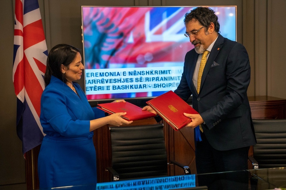 Priti Patel signs historic removals agreement with Albania