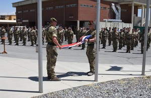 Flag lowering ceremony