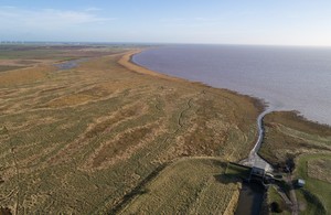 An aerial view of the north bank of the Humber estuary