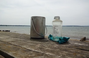 Water taken from bathing water to test the quality of the water