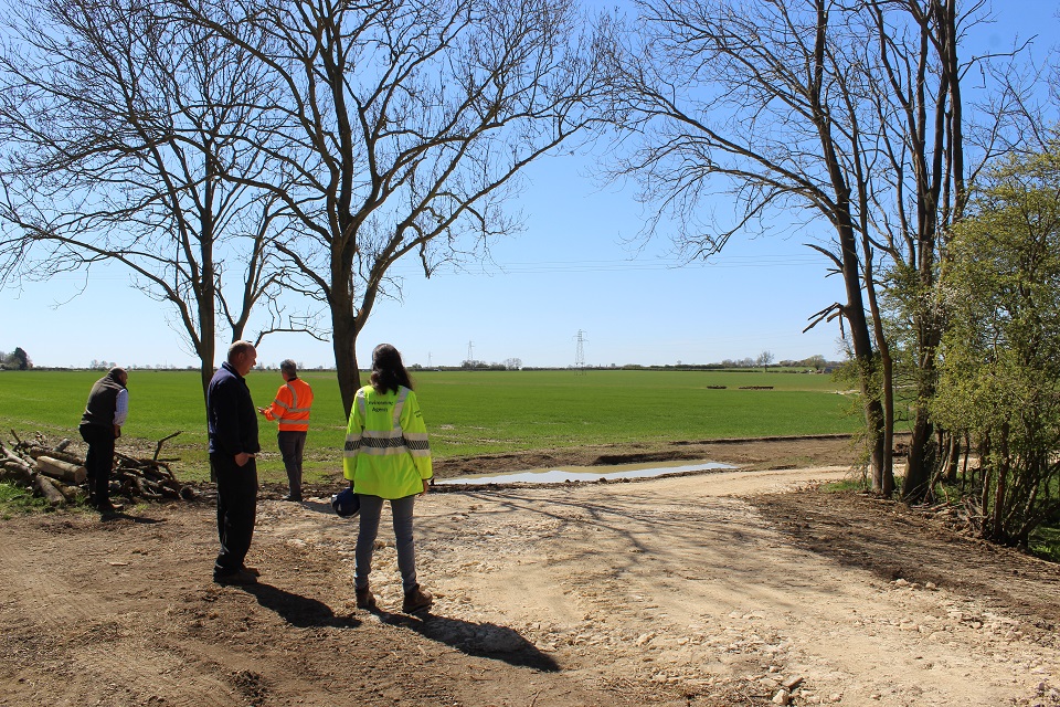 The Environment Agency staff on site at Swaton.
