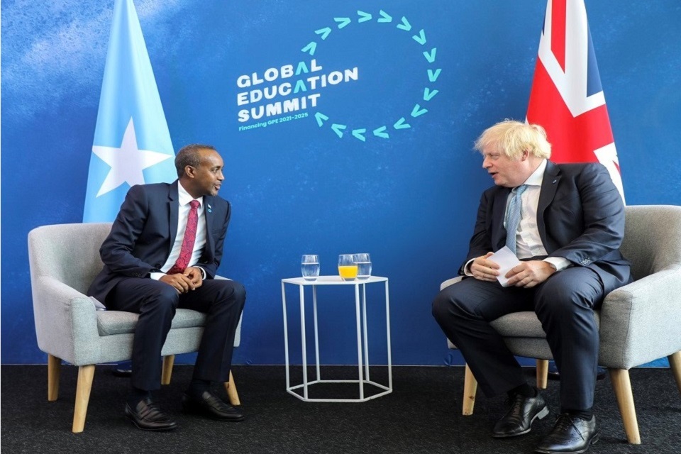 Somali PM attends Global Education Summit, meets UK Prime Minister