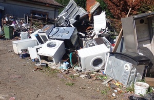 Images shows waste dumped on the land at Old Swarland