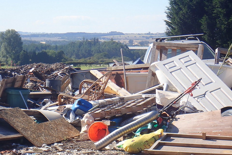Images shows waste dumped on the land at Old Swarland