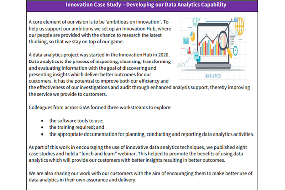Innovation Case Study – Developing our Data Analytics Capability