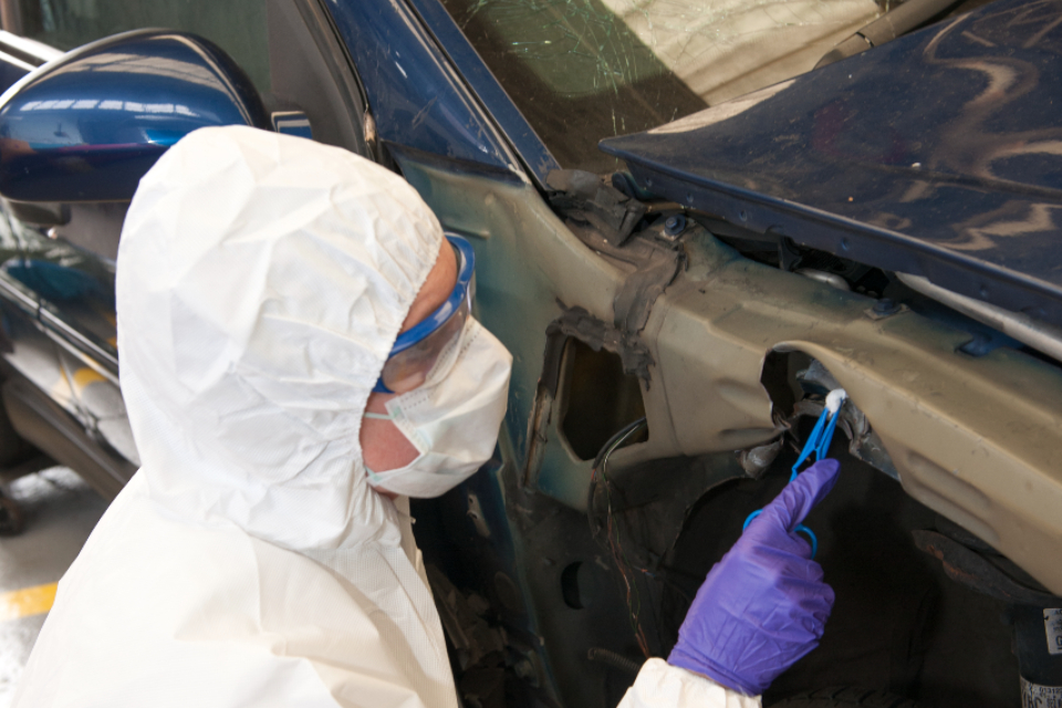 Examining a car